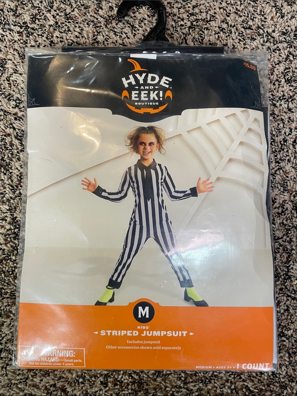 Hyde & Eek Boutique Kids' Costume Black & White Striped Jumpsuit - Medium NWT